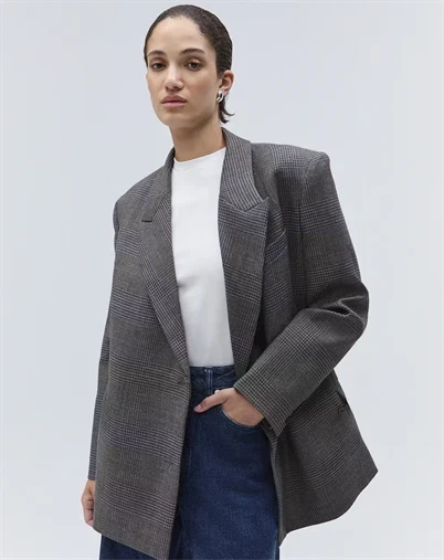 Ivy Oak - IOJunia Blazer - Cocoa Houndstooth Check